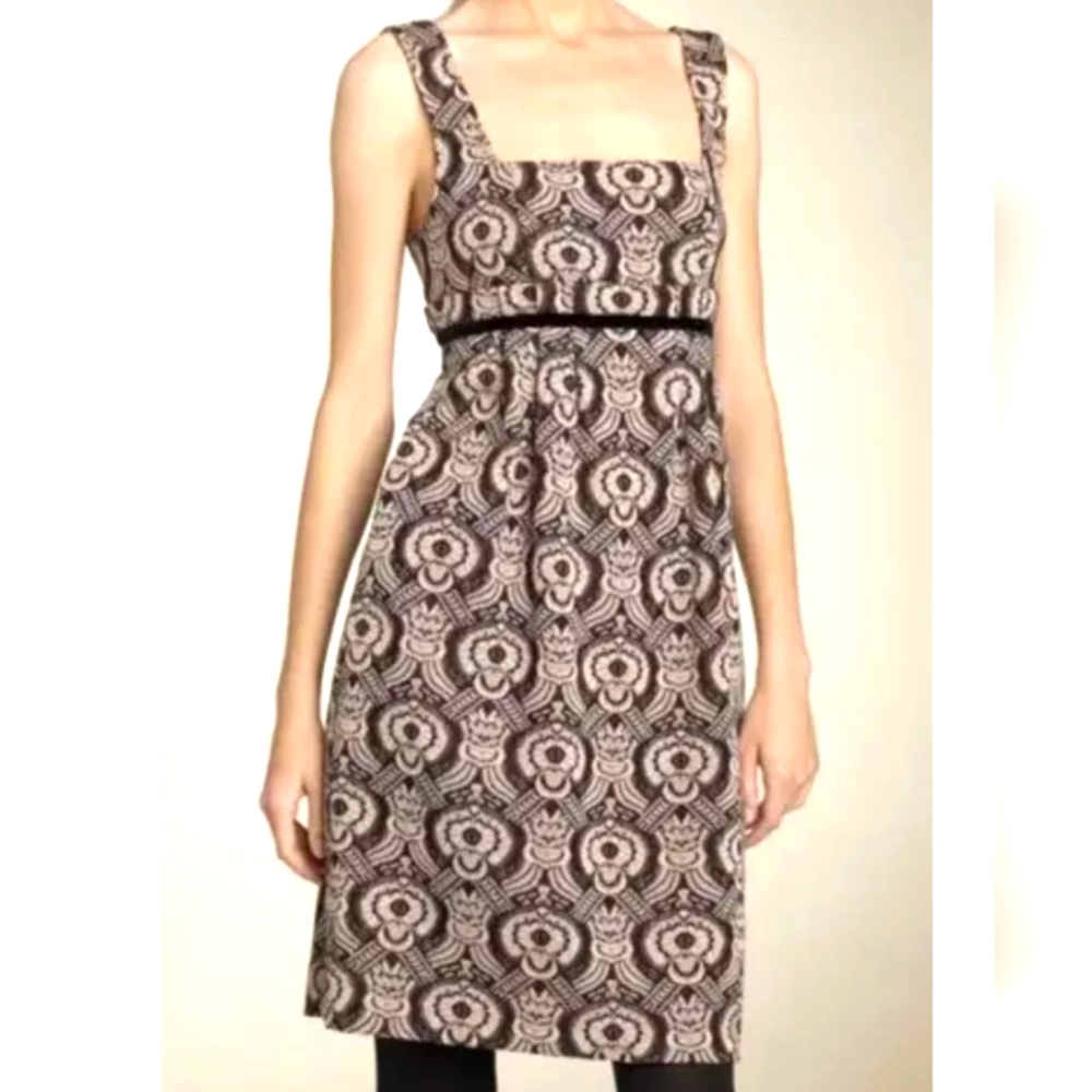 Diane Von Faustenberg Rosario Black & Gold  Patterned Dress Size 6